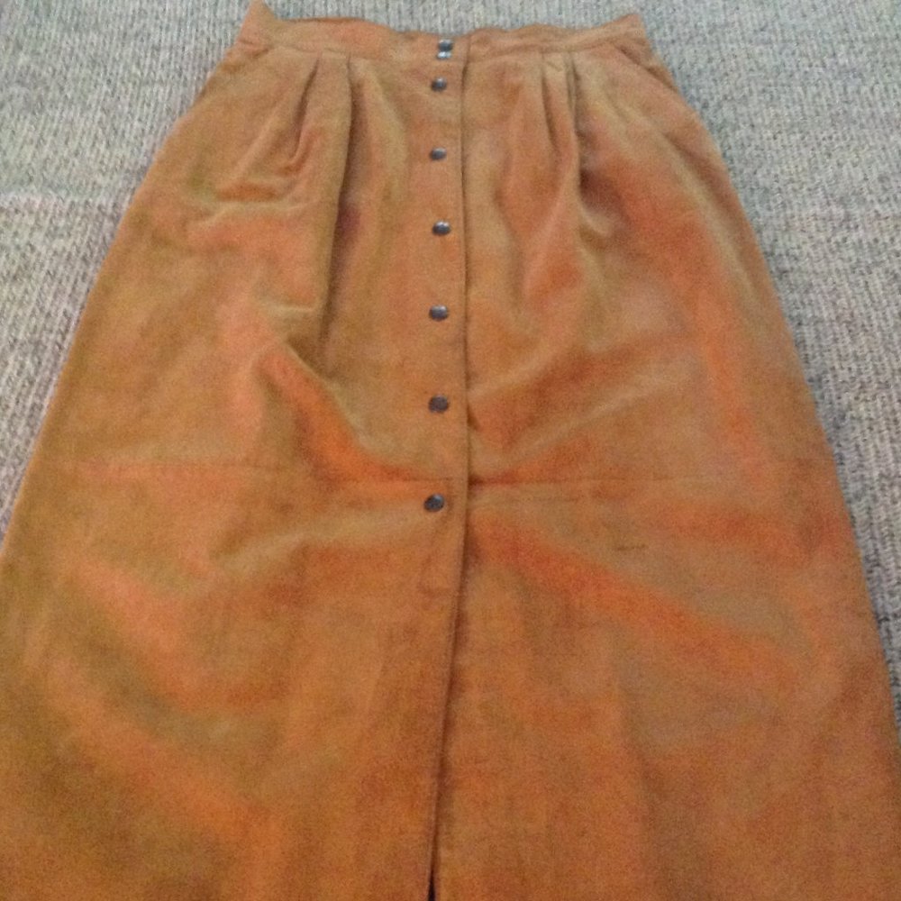 VINTAGE GOLD SUEDE MAXI SKIRT - REDUCED SHIPPING